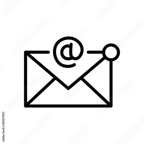Notification mail line icon. E-mail icon. Message and email icon isolated on white background. Transparent background, minimalist symbol. Vector images