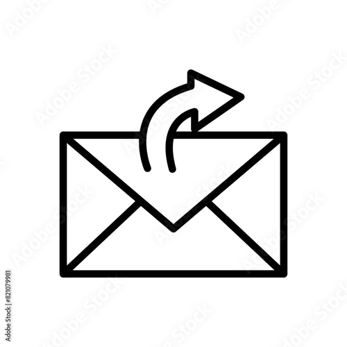 Forward mail line icon. E-mail icon. Message and email icon isolated on white background. Transparent background, minimalist symbol. Vector images