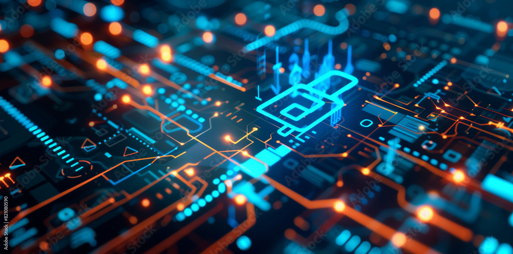 Cybersecurity network interface showing a digital fortress with advanced encryption and firewall technologies Cybersecurity network interface showing a digital fortress with advanced encryption and firewall technologies