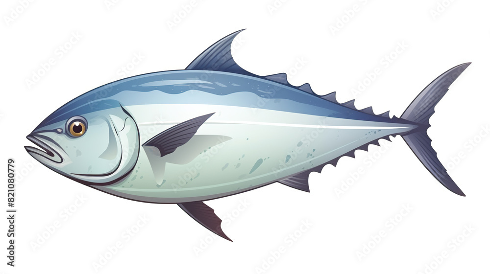 Isolated albacore tuna against a background of pristine white Isolated albacore tuna against a background of pristine white