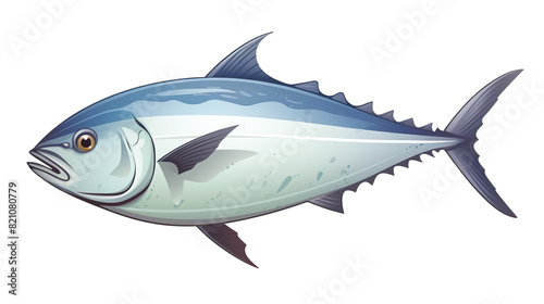 Isolated albacore tuna against a background of pristine white