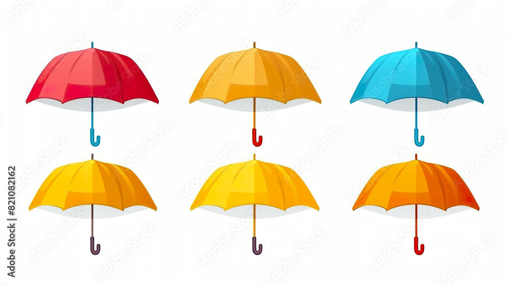 An umbrella set apart against a stark white background An umbrella set apart against a stark white background