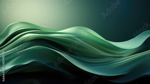 Abstract background of green wave