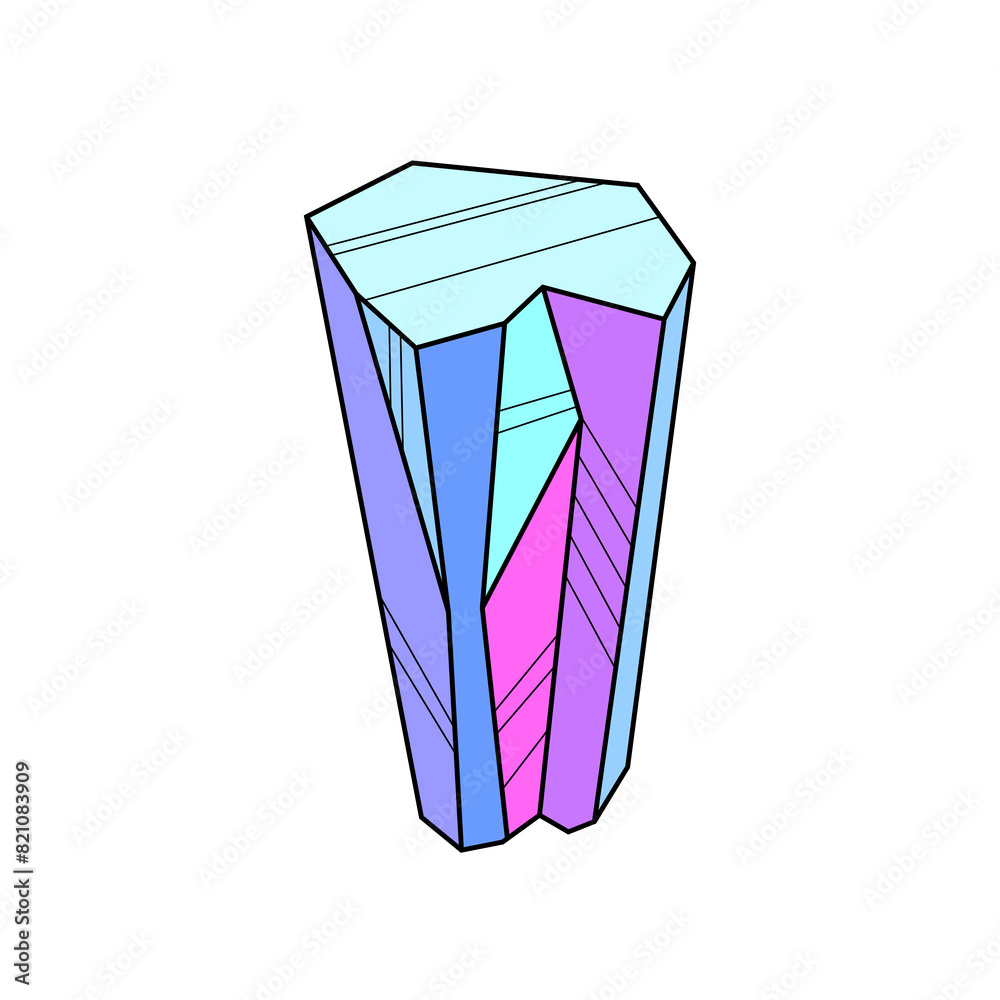 Illustration of crystal or mineral. Jewelry precious or semiprecious gem stone. Illustration of crystal or mineral. Jewelry precious or semiprecious gem stone.