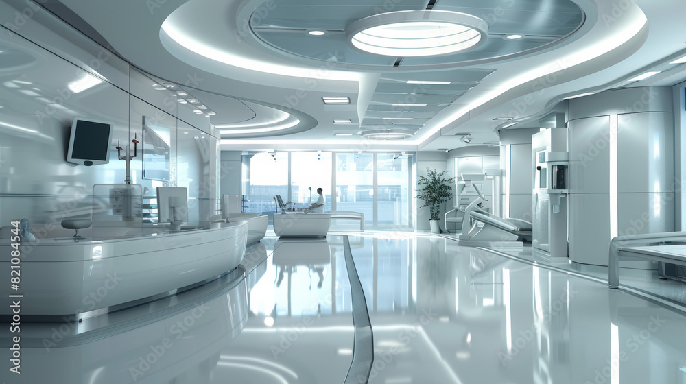 Medical facility, sleek design, chemical medications, patients in , a cold, clinical, yet advanced medical ambiance Medical facility, sleek design, chemical medications, patients in , a cold, clinical, yet advanced medical ambiance