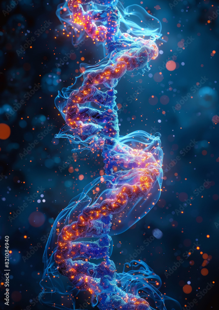 Human dna molecule thread Human dna molecule thread