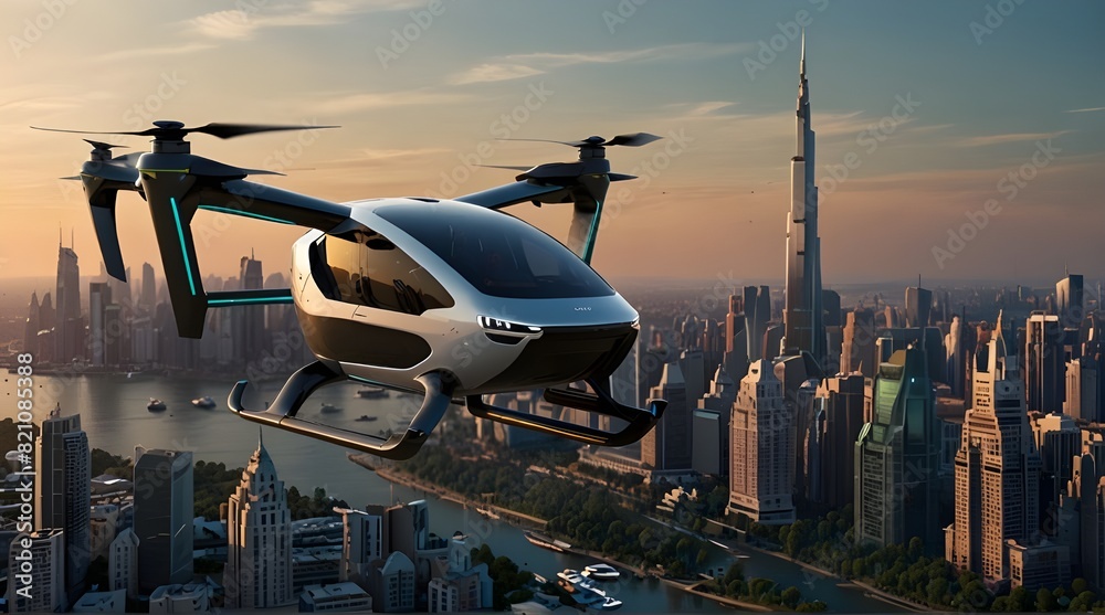 electric evtol take land vertical aircraft landing city.generative.ai