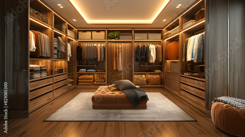 Stylish Walk In Closet in Luxury Master Bedroom   Ideal Home Feature for Sale   Realistic Photo Concept on Adobe Stock
