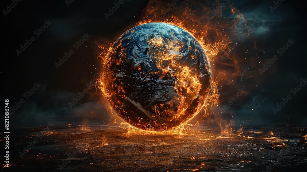 planet earth burning under the extreme heat of the sun conceptual illustration of global warming temperature increase disaster in north america heating of the world.stock photo planet earth burning under the extreme heat of the sun conceptual illustration of global warming temperature increase disaster in north america heating of the world.stock photo