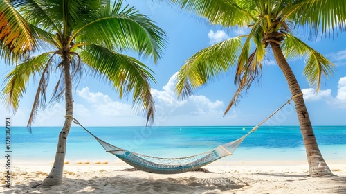 How about Beach Hammock Scene  It captures the essence of a hammock on the beach without using a colon sign and is easy to understand