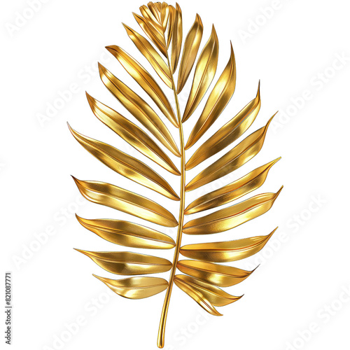 A gold leafy plant with a shiny, golden appearance