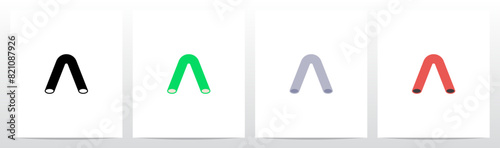 Hollow Pipe Letter Initial Logo Design A