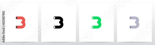 Hollow Pipe Letter Initial Logo Design B