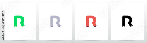 Hollow Pipe Letter Initial Logo Design R