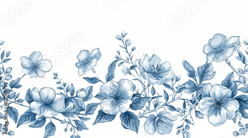 Beautiful horizontal backdrop with scattered blooming