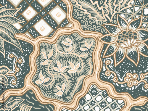 Batik vector patterns from Indonesia are usually used for backgrounds and textures