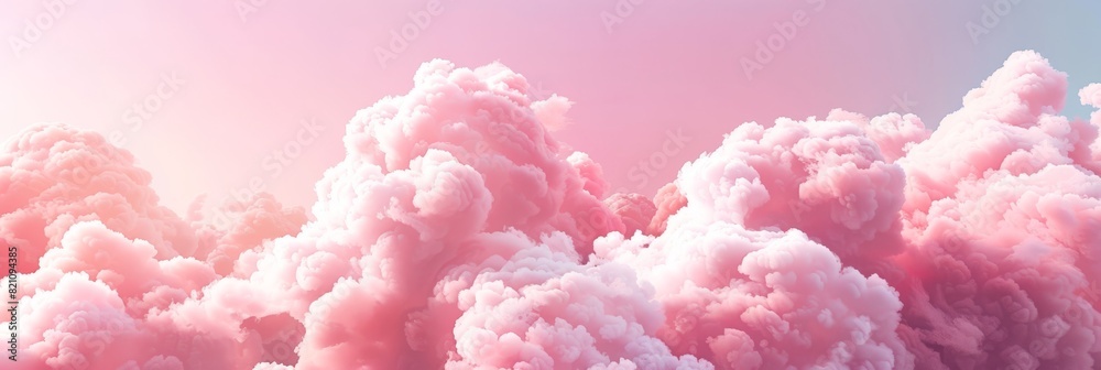 Fototapeta premium Romantic pink sky background. Clouds soft on sunset. Abstract background. Textured background, clouds, clouds, children's wallpaper. Prints, wallpapers, posters, cards. High quality photo
