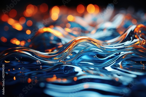Surface of the abundant flow ripple abstract in the liquid., generative IA photo