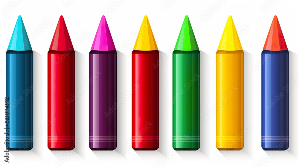 Separated on a white backdrop, vibrant crayons Separated on a white backdrop, vibrant crayons