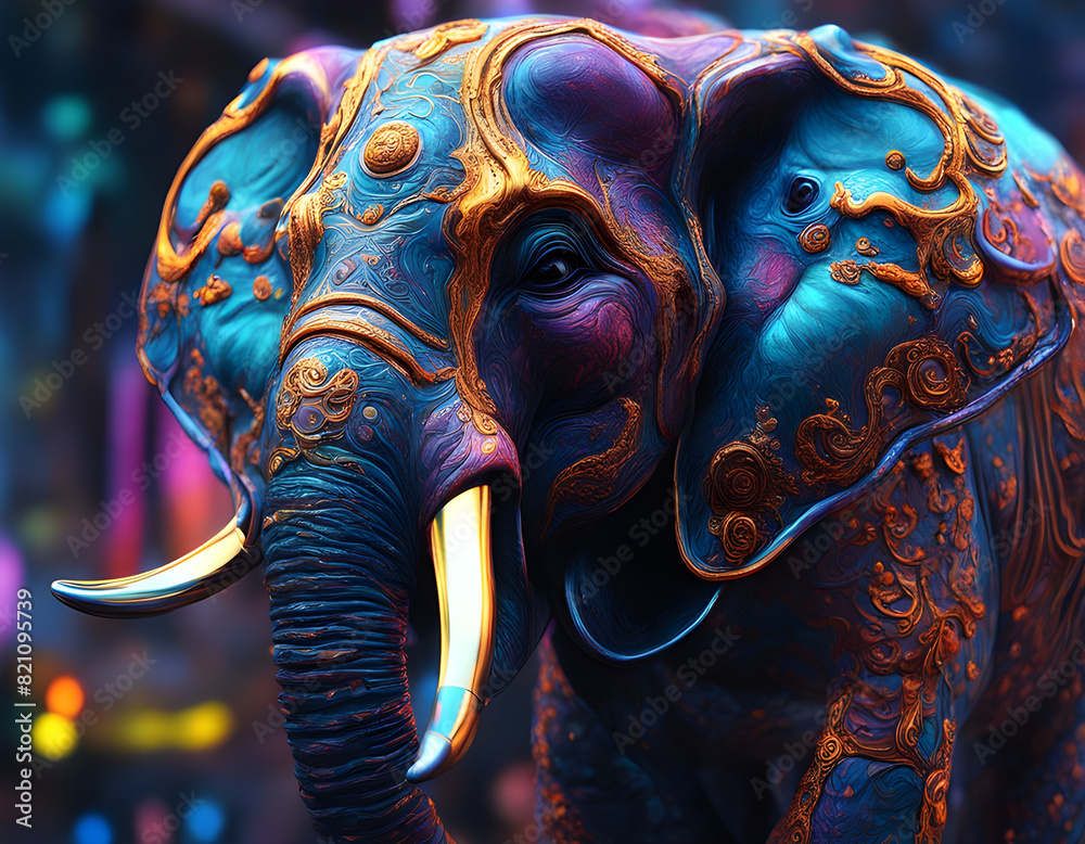 Obraz premium Soft simple colorful elephant background