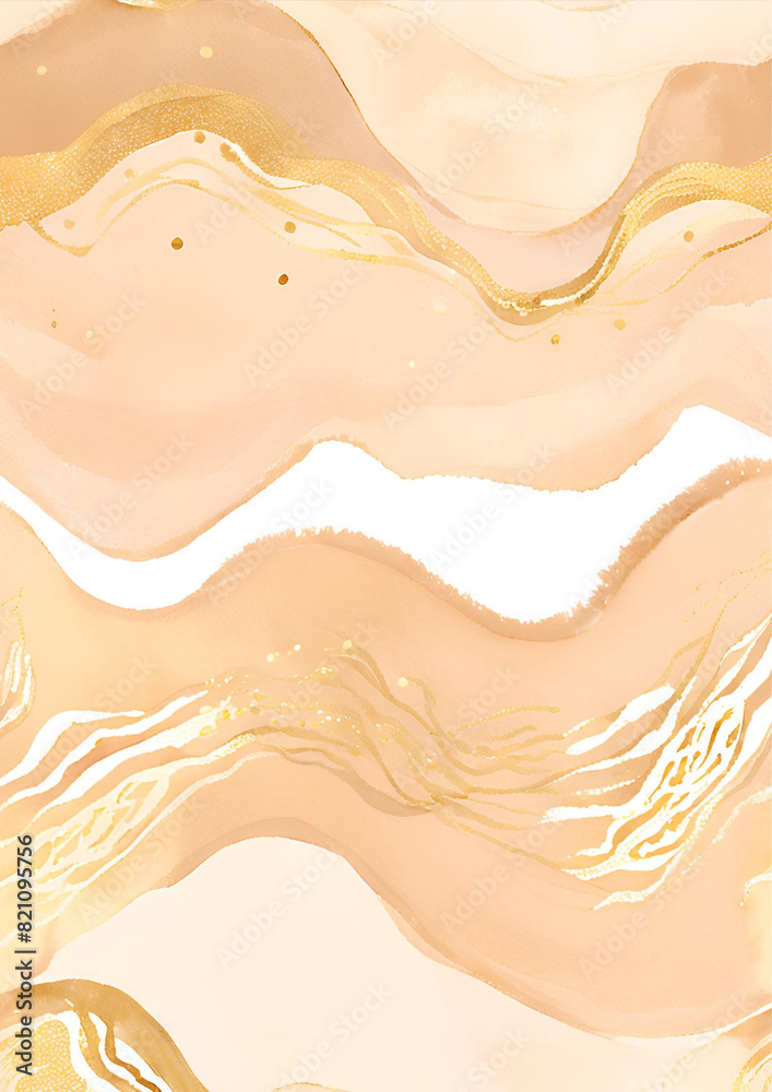 A watercolor background with warm beige tones and subtle gold accents, a touch of luxury and warmth