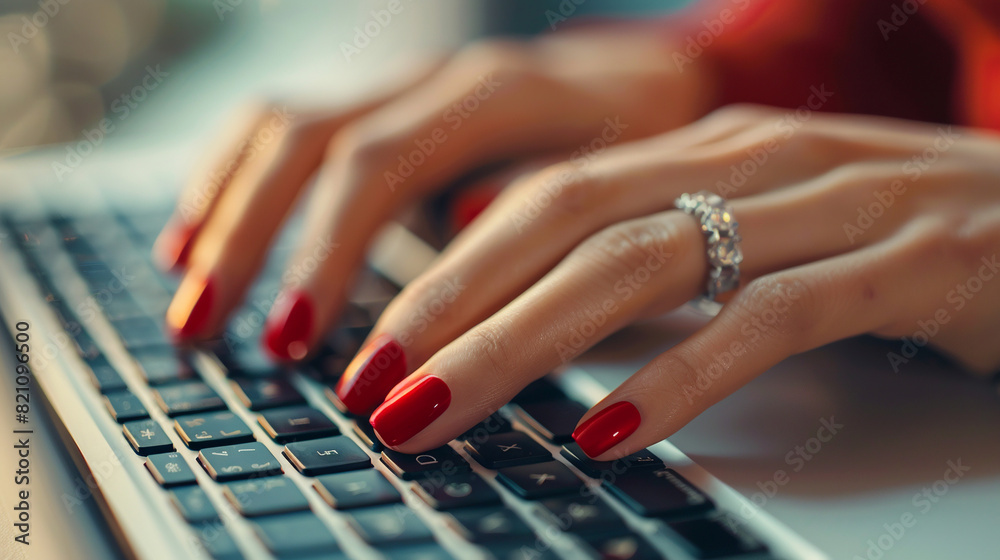 Close up of hands on lap top keyboard. Close up of hands on lap top keyboard.