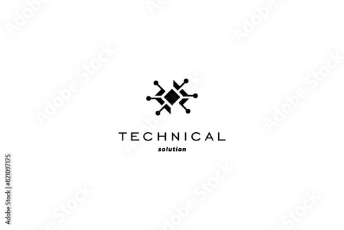 Technical logo design solution with jewel stylization