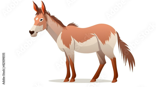 Isolated donkey against a stark white background