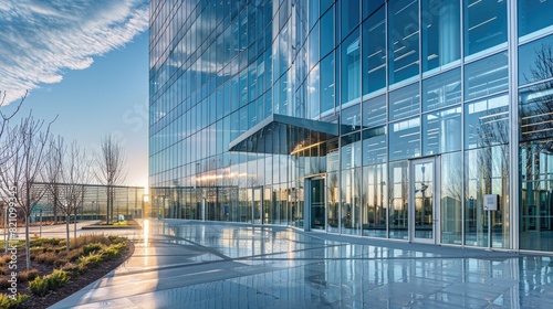 Glittering Facade: A Building Adorned With Glass Windows