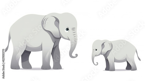 elephant solitary against a stark white background