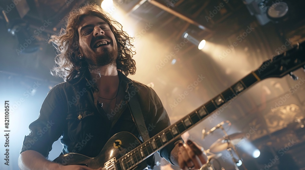 Obraz premium Rock and roll band performing in live concer