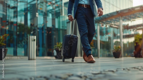 A Businessman Walking with Suitcase © MP Studio