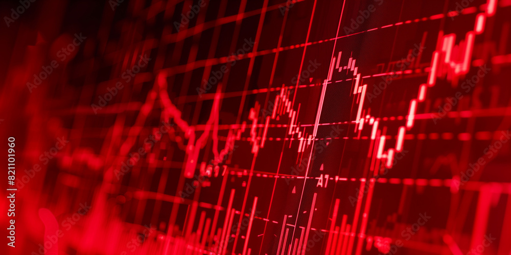 Red stock market graph abstract background depicting financial downturn, bankruptcy, loss, recession, crash, and economic crisis Red stock market graph abstract background depicting financial downturn, bankruptcy, loss, recession, crash, and economic crisis