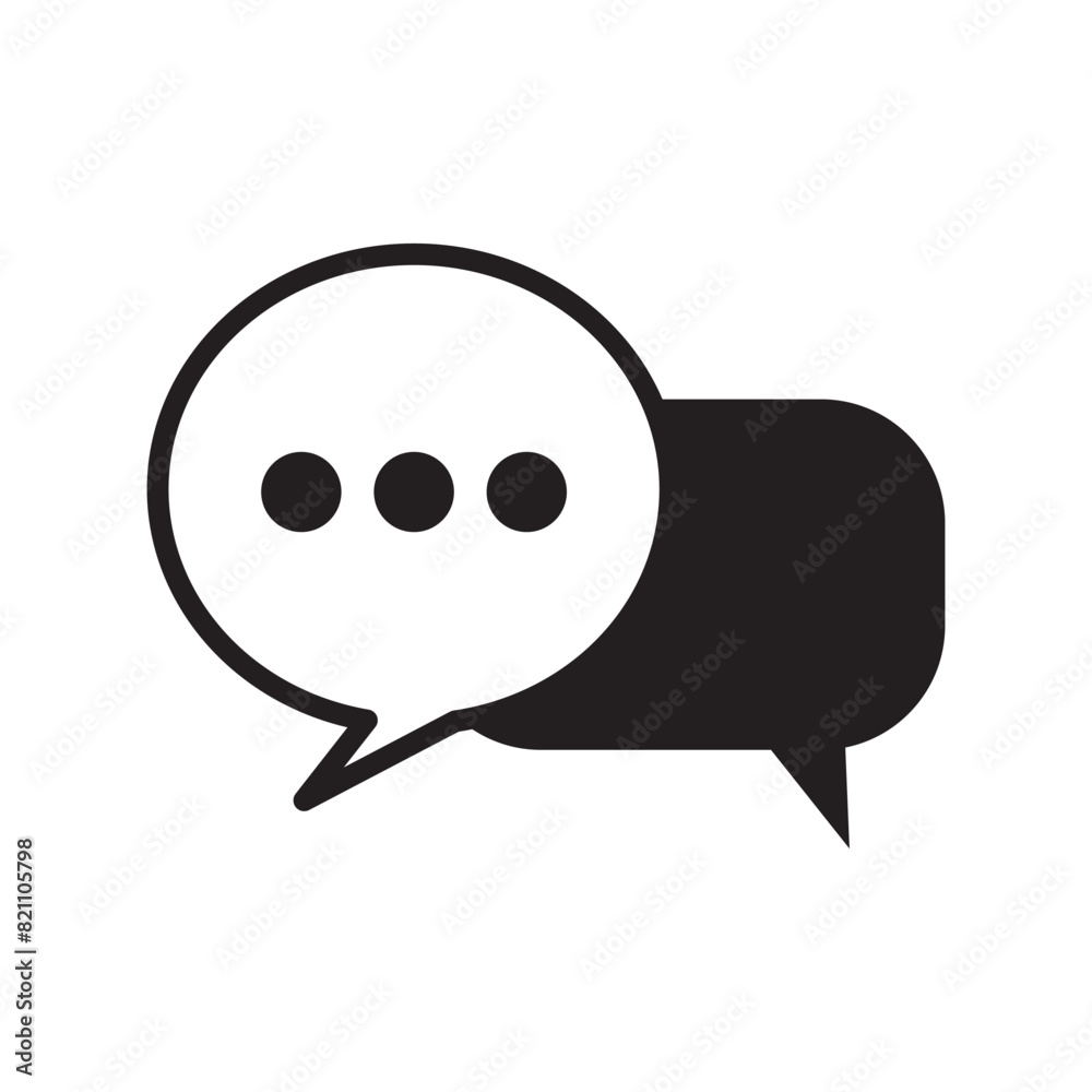 Chatting or messaging bubbles with dots flat icon apps and websites Chatting or messaging bubbles with dots flat icon apps and websites