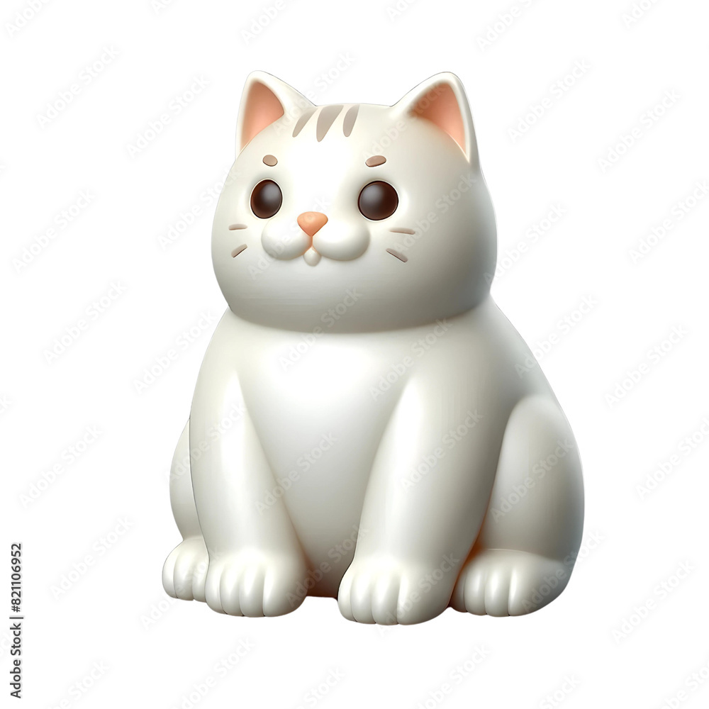 plastic toy figure cat isolated on transparent background plastic toy figure cat isolated on transparent background