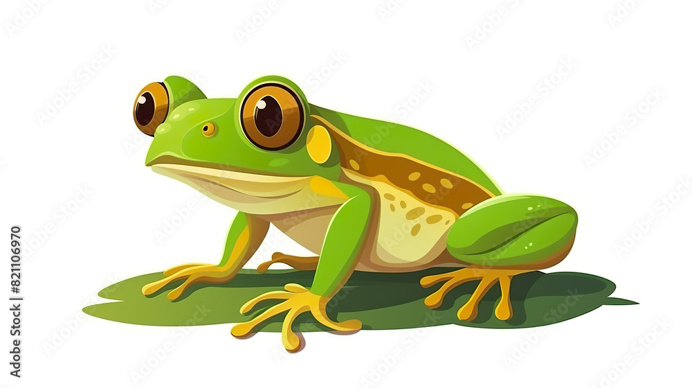 Fototapeta premium Frog solitary against a stark white background