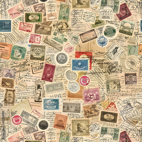 A colorful collection of stamps and postcards from around the world
