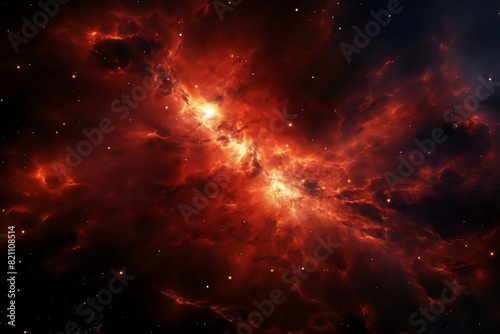 The fantastic image of a red nebula.