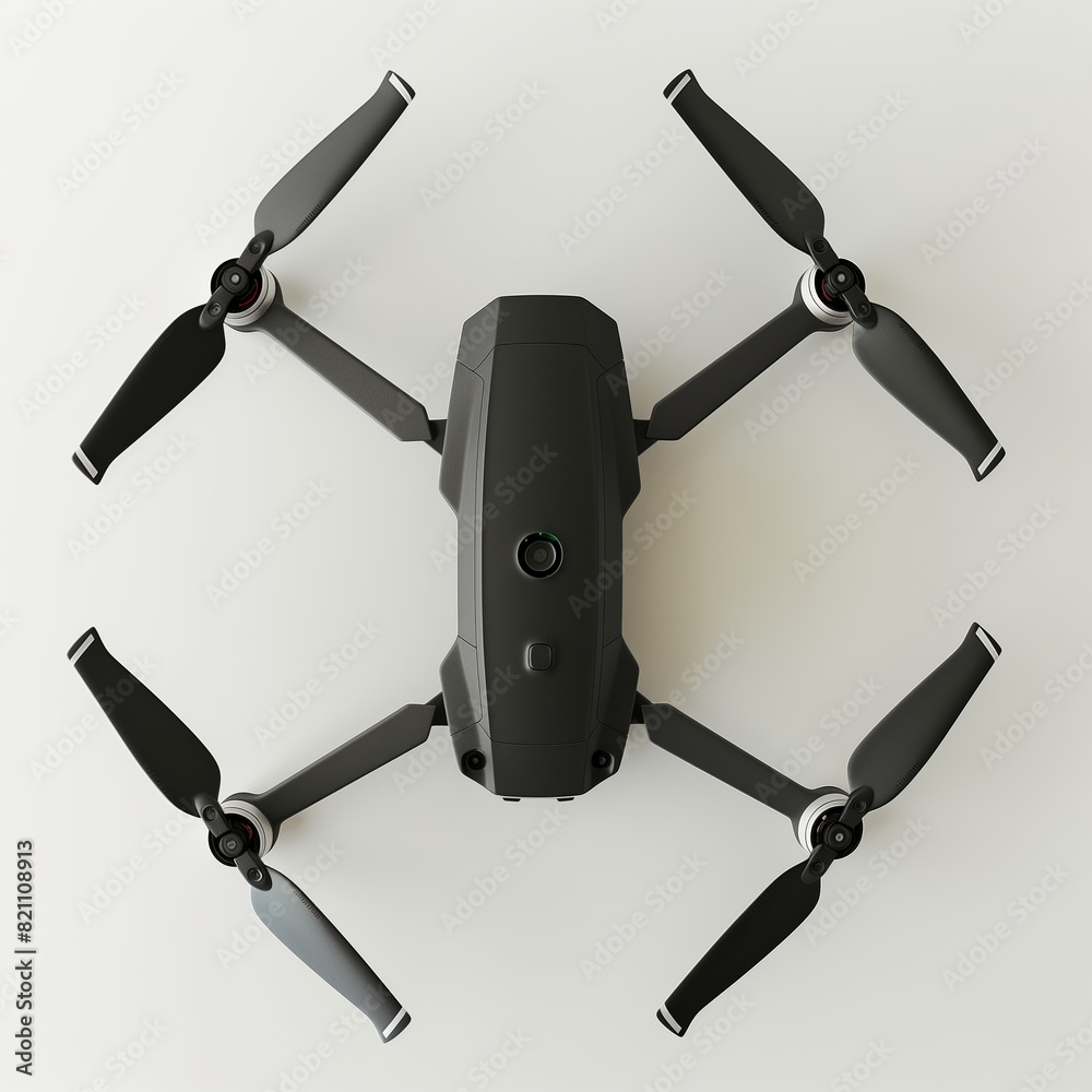 A top view of a black drone with static rotors in a white background.A top view of a black drone with static rotors in a white background. A top view of a black drone with static rotors in a white background.A top view of a black drone with static rotors in a white background.