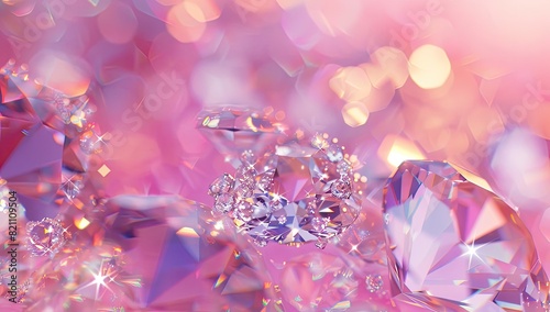 Sparkling Diamonds on a Pink Background © Murda