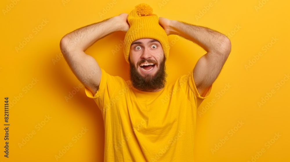 Joyful Man in Yellow Outfit Joyful Man in Yellow Outfit