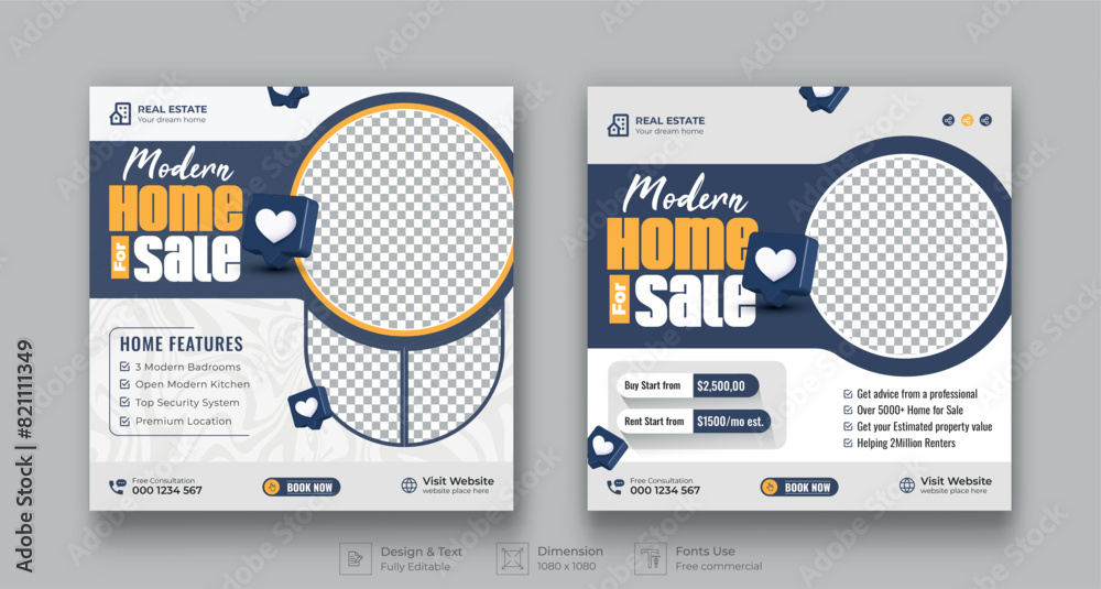 Real estate social media post template design. Modern home sale flyer with logo, icon & abstract background for business marketing. Minimal and Trendy social media design. Instagram banner design. Real estate social media post template design. Modern home sale flyer with logo, icon & abstract background for business marketing. Minimal and Trendy social media design. Instagram banner design.