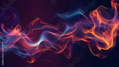 neon magenta purple fire flames isolated  on black background horizontal banner