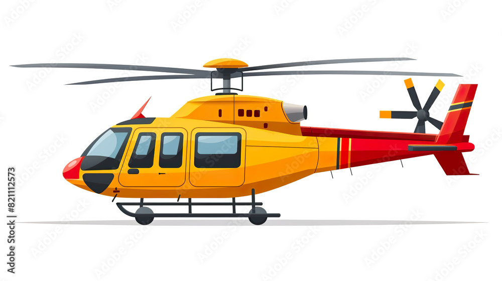 Fototapeta premium Helicopter alone against a blank white background