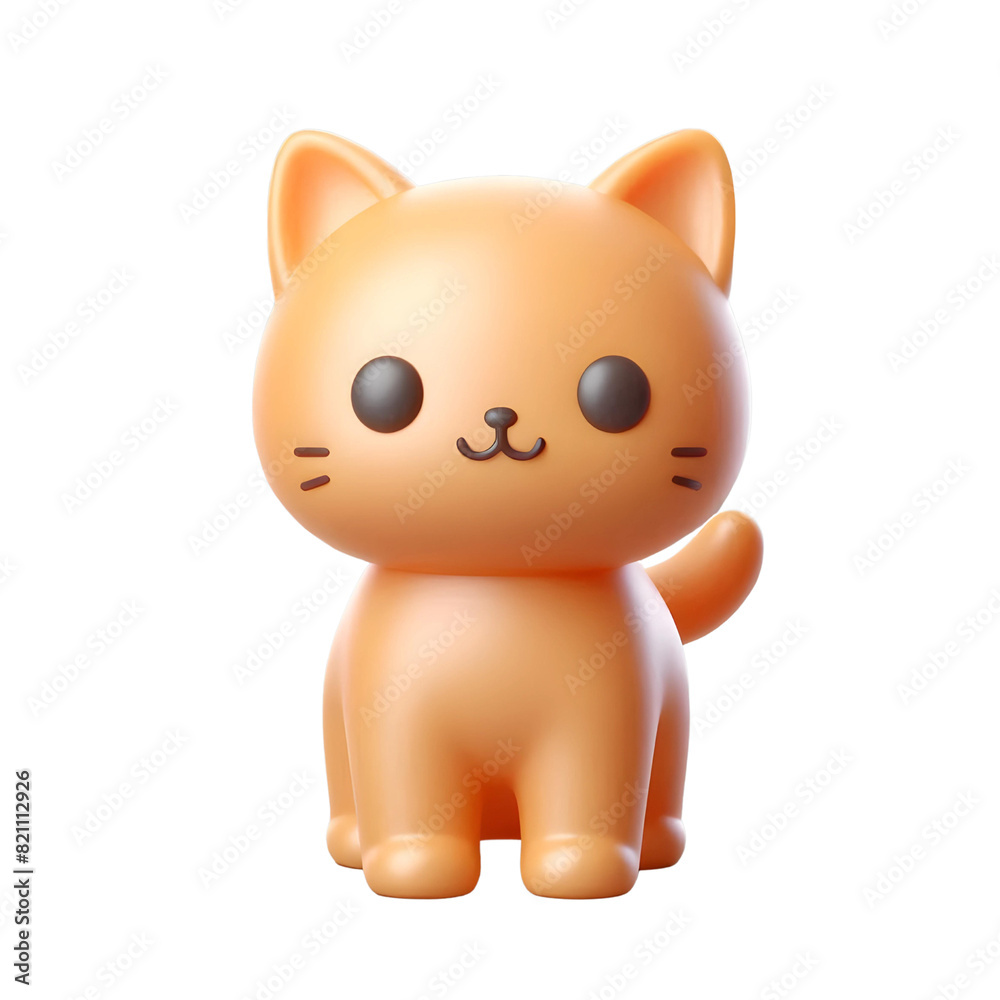 plastic toy figure cat isolated on transparent background plastic toy figure cat isolated on transparent background