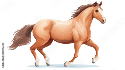 horse alone against a stark white background