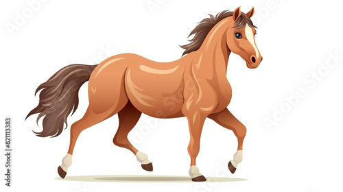 horse alone against a stark white background