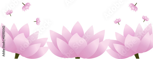 Serene lotus background. Happy Vesak Buddha Purnima Day or greeting template. Vector illustration.