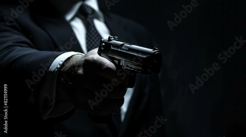 A man is holding a gun in his hand