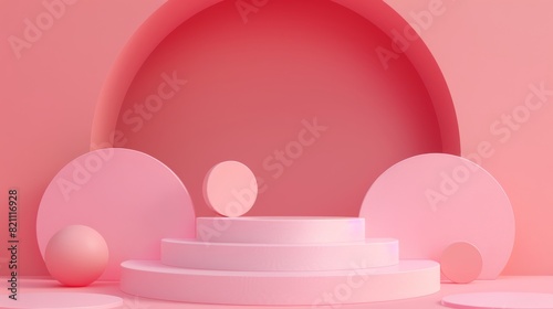 Mock up scene with pastel color. Geometric shape podium background for product. 3D render. © Антон Сальников